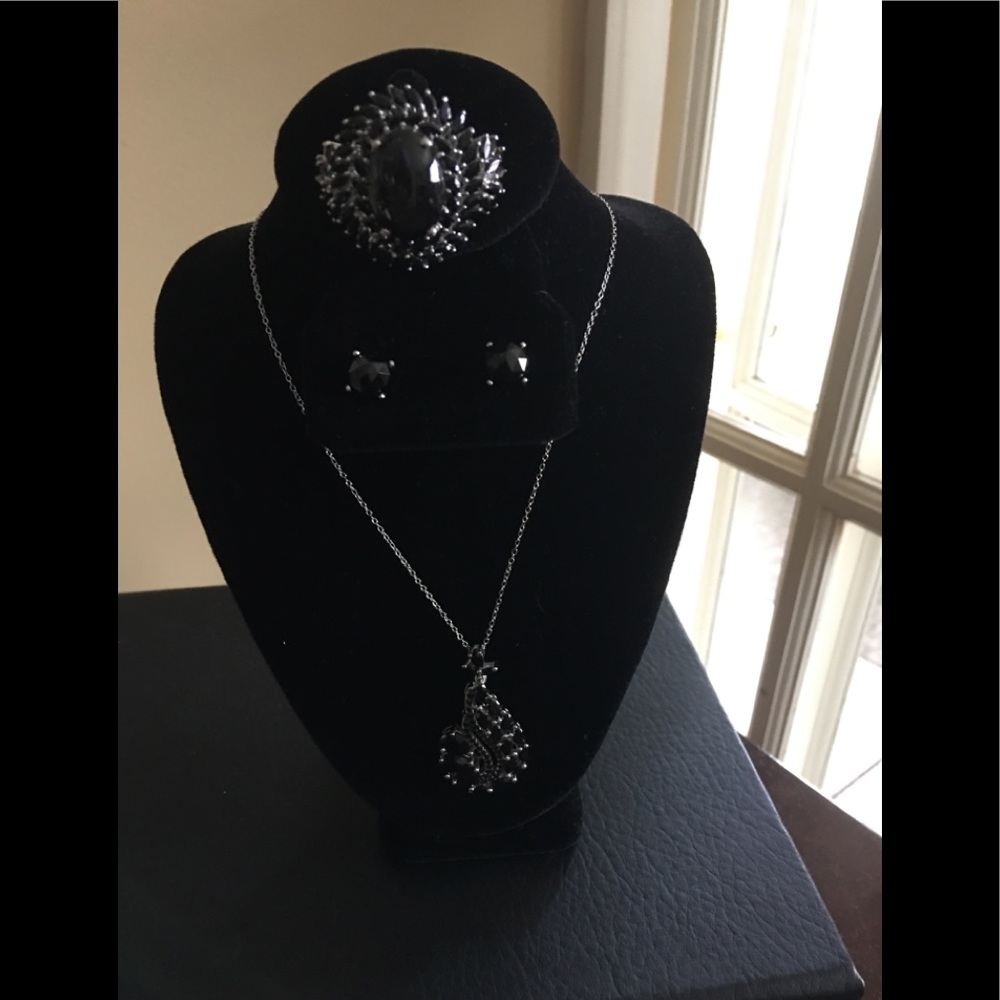 3 pc Sterling Silver and Onyx Set